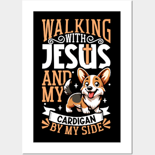 Jesus and dog - Cardigan Welsh Corgi Posters and Art